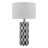 Table Lamp Blue And White Ceramic With Shade