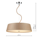 3 Light Pendant Taupe Frosted Glass