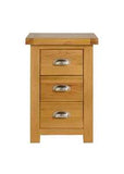 Large 3 Drawer Bedside Oak