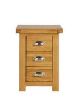 Small 3 Drawer Bedside Oak