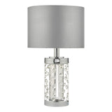 YAL4108 Small Table Lamp Polished Chrome & Glass With Shade