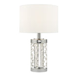 YAL412 Small Table Lamp Polished Chrome And Glass With Shade