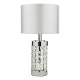 Small Table Lamp Polished Chrome And Glass With Shade