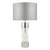 YAL4208 Large Table Lamp Polished Chrome & Glass With Shade