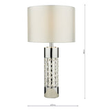 Large Table Lamp Polished Chrome And Glass With Shade