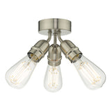 YAO0338 3 Light Flush Satin Nickel