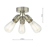 3 Light Flush Satin Nickel
