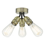 YAO0375 3 Light Flush Antique Brass