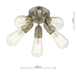 5 Light Flush Satin Nickel