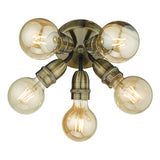 YAO0575 5 Light Flush Antique Brass