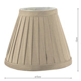 Taupe Faux Silk Pleated Shade 15Cm