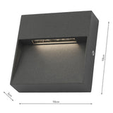 Outdoor Wall Light Square Eyelid Anthracite Ip65 Led
