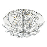 3 Light Flush Polished Chrome Crystal