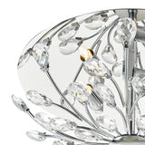 3 Light Flush Polished Chrome Crystal