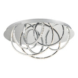 Large 7 Light Flush Polished Chrome Crystal Led