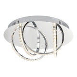 Small 4 Light Flush Polished Chrome And Crystal Led