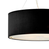 6 Light Pendant Black 90Cm