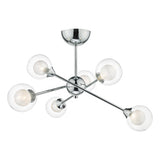 ZEK0650 6 Light Semi Flush Polished Chrome