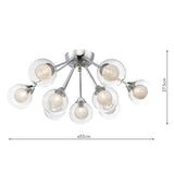 9Lt Semi Flush Polished Chrome