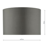 Grey Faux Silk Drum Shade 37Cm