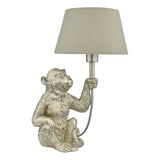 Monkey Table Lamp Silver With Shade