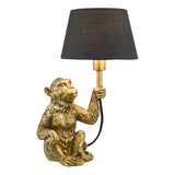 ZIR4235 Monkey Table Lamp Gold With Shade