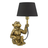 Monkey Table Lamp Gold With Shade