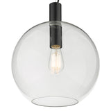 ZUL0122 1 Light Single Pendant Black Clear Glass