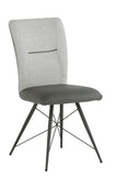 Am04 Dining Chair - Light Grey Fabric/Pu
